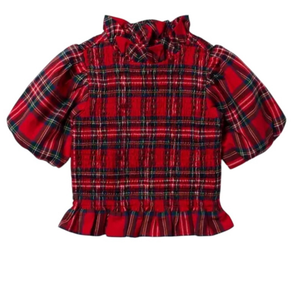 Janie and Jack 
The Bradbury Red Tartan Holiday Smocked Top